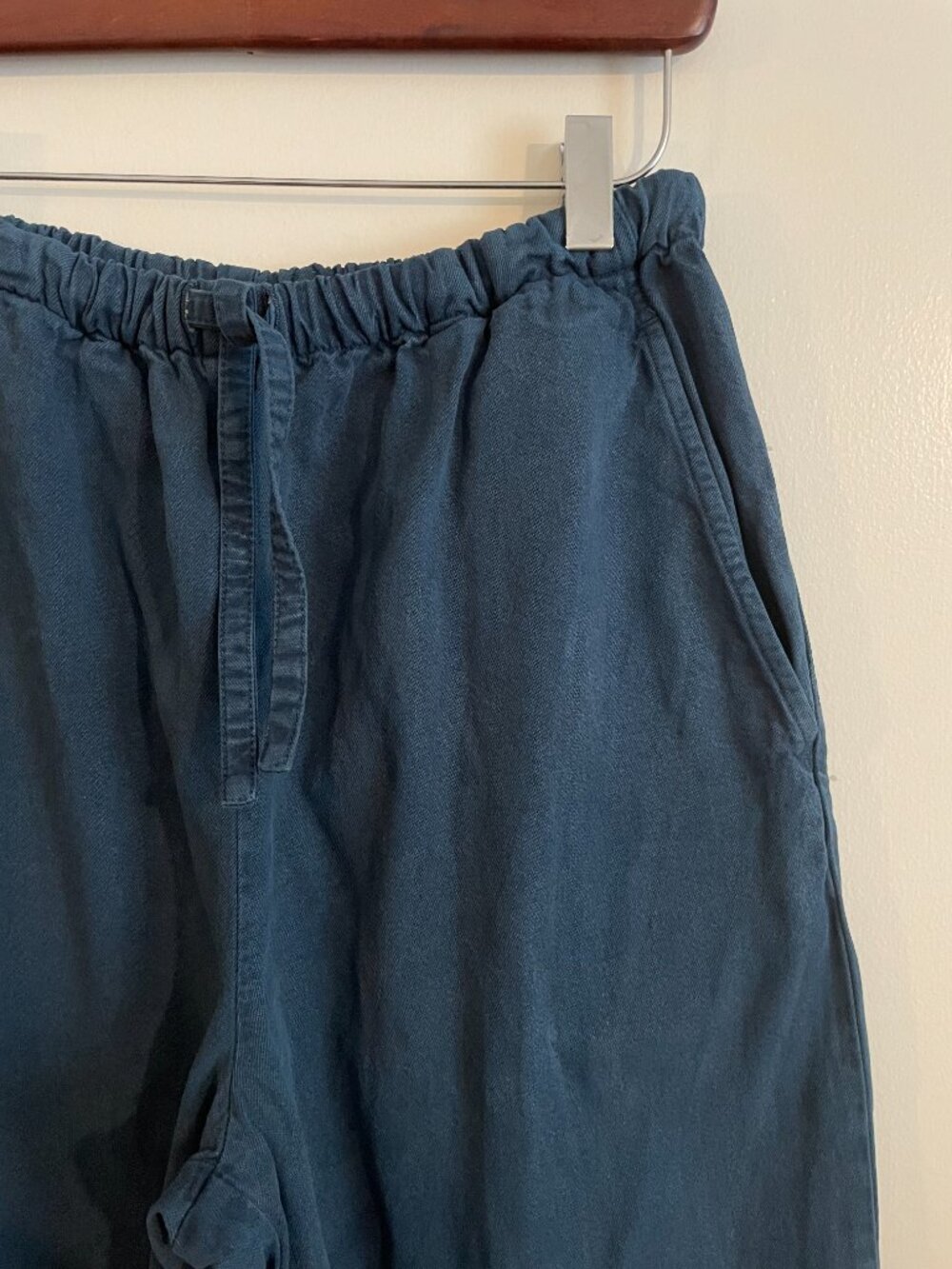 Eileen Fisher Twill Tencel Cotton small blue pants elastic drawstring - Picture 2 of 9
